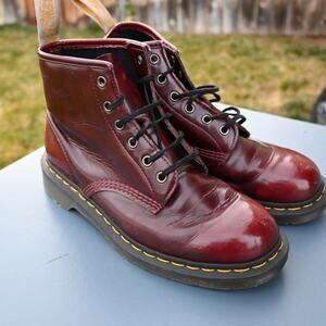 Dr. Martens 101 Vegan Boots Oxblood Red Men’s US 9 Women’s 10 Made in Vietnam